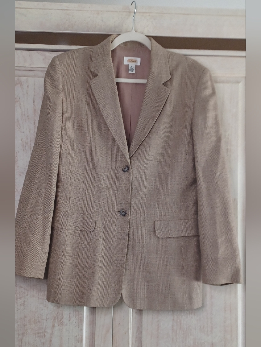 Talbots Vtg Wool And Linen Beige Blazer